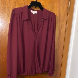 Elegant Burgundy Women's Blouse